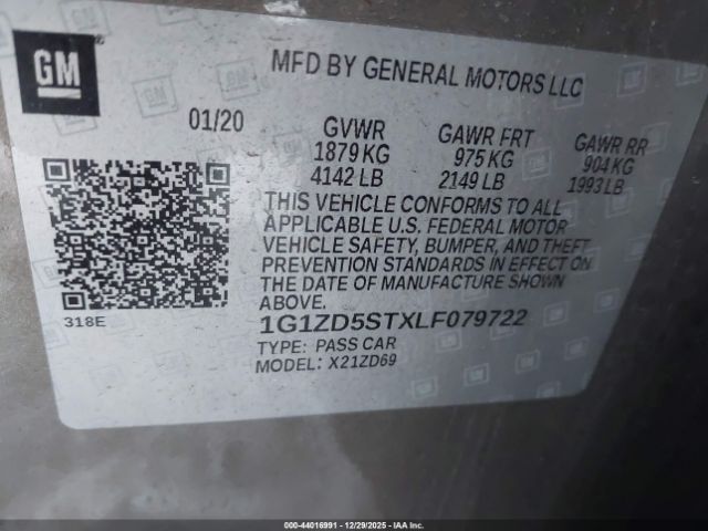 2020 CHEVROLET MALIBU 1G1ZD5STXLF079722 Photo 8