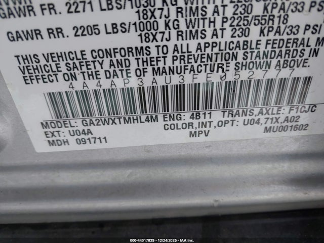 2015 MITSUBISHI OUTLANDER SPORT 4A4AP3AU3FE052777 Photo 8