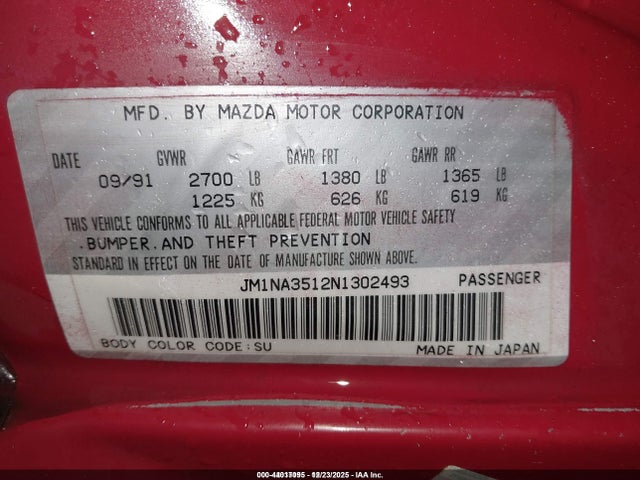 1992 MAZDA MX-5 MIATA JM1NA3512N1302493 Photo 8