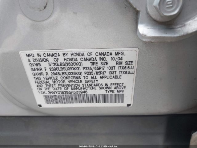 2005 ACURA MDX 2HNYD18295H503946 Photo 8