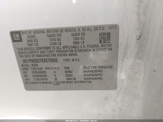 2014 CADILLAC SRX 3GYFNCE37ES578090 Photo 8