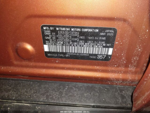 2020 MITSUBISHI OUTLANDER SPORT JA4AR3AU9LU028402 Photo 8