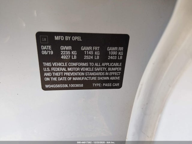 Продажа на аукционе авто 2020 Buick Regal Sportback Awd Gs, vin: W04GS6SS9L1003658, номер лота: 44017382