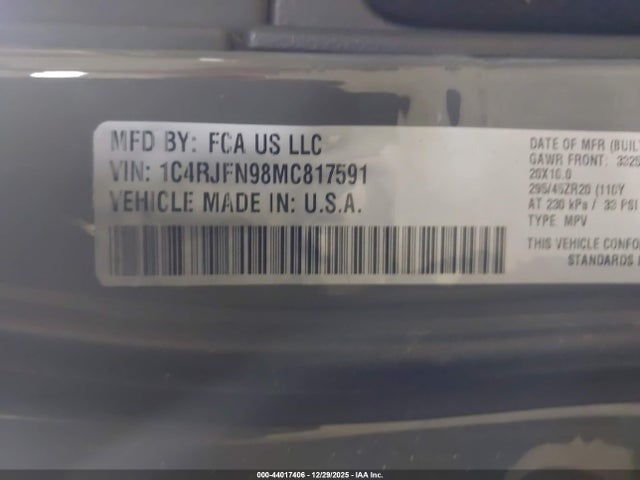 2021 JEEP GRAND CHEROKEE 1C4RJFN98MC817591 Photo 8