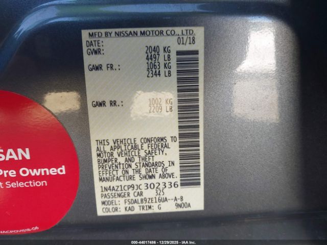 2018 NISSAN LEAF 1N4AZ1CP9JC302336 Photo 8