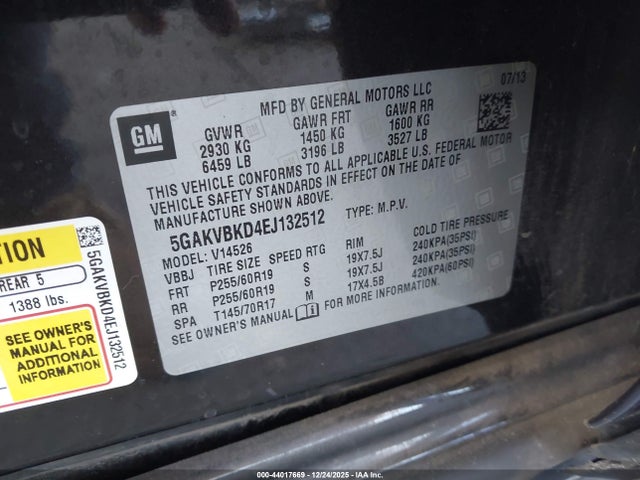 Продажа на аукционе авто 2014 Buick Enclave Leather, vin: 5GAKVBKD4EJ132512, номер лота: 44017669