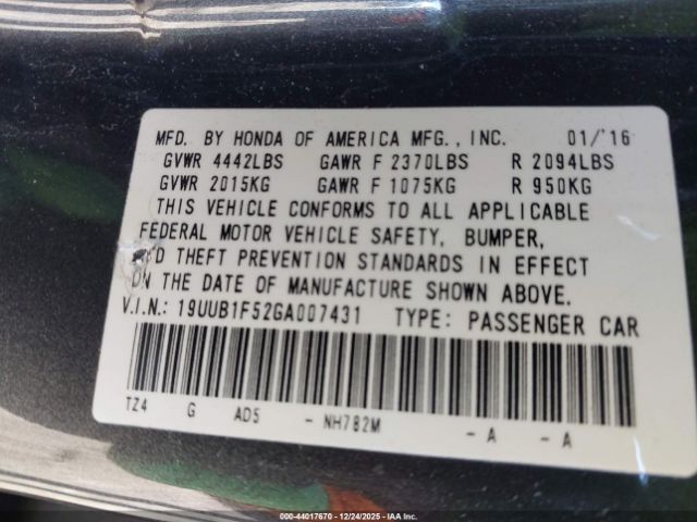 2016 ACURA TLX 19UUB1F52GA007431 Photo 8