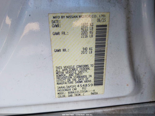 2015 NISSAN ALTIMA 1N4AL3AP1FC454859 Photo 8