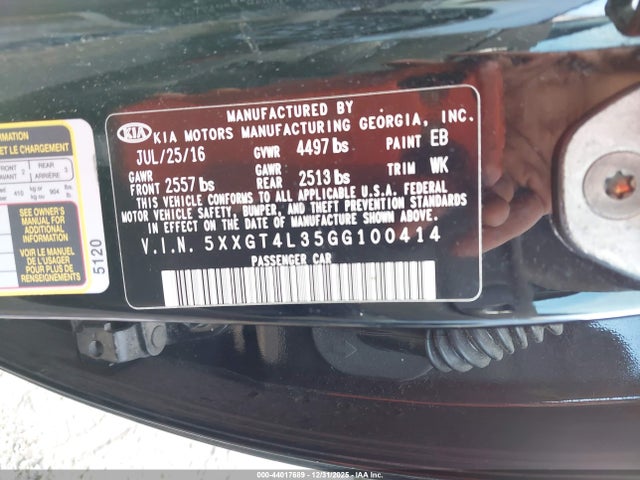 2016 KIA OPTIMA 5XXGT4L35GG100414 Photo 8