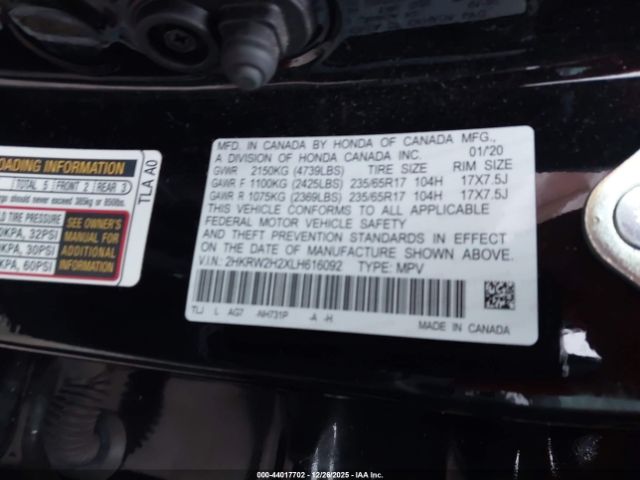 2020 HONDA CR-V 2HKRW2H2XLH616092 Photo 8