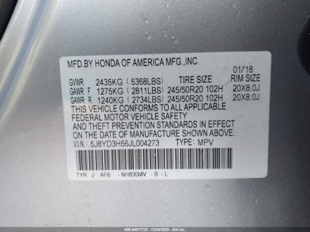 2018 ACURA MDX 5J8YD3H56JL004273 Photo 8