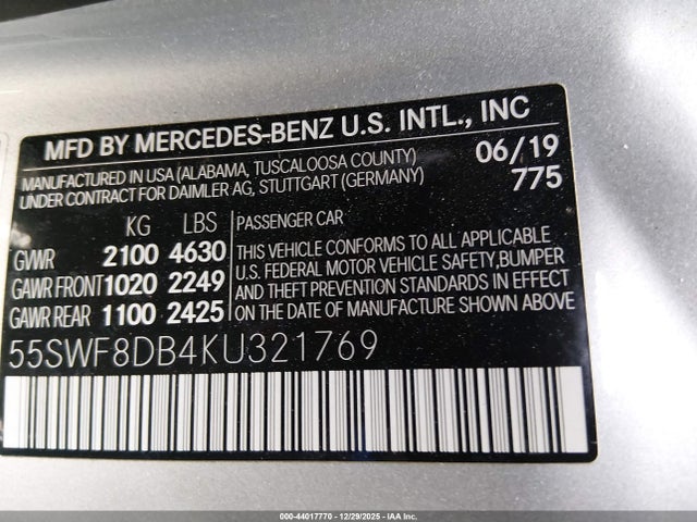 Mercedes-Benz C 300 2019 55SWF8DB4KU321769 Image 9