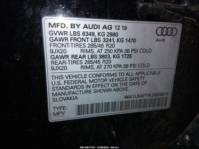 2020 AUDI Q7 WA1LXAF74LD002618 Photo 8