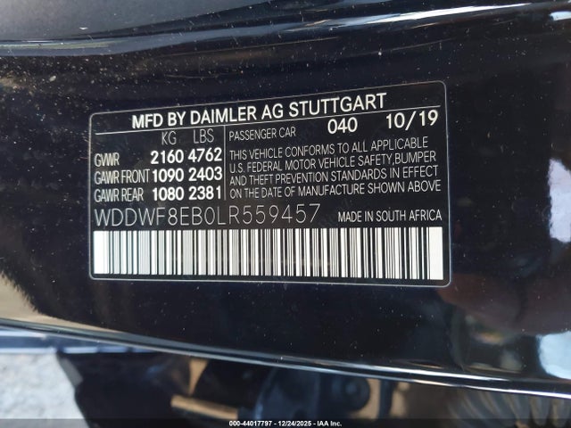 2020 MERCEDES-BENZ C 300 WDDWF8EB0LR559457 Photo 8