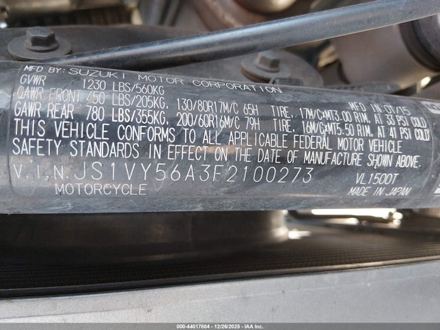 2015 SUZUKI VL1500 JS1VY56A3F2100273 Photo 9