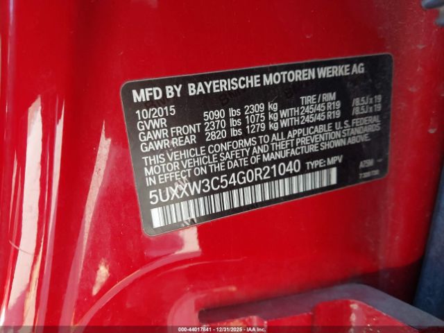 2016 BMW X4 5UXXW3C54G0R21040 Photo 8