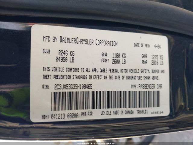 2005 CHRYSLER 300 2C3JA53G35H108465 Photo 8
