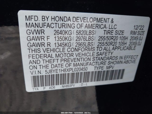 Продажа на аукционе авто 2023 Acura Mdx Advance Package, vin: 5J8YE1H8XPL020450, номер лота: 44017950