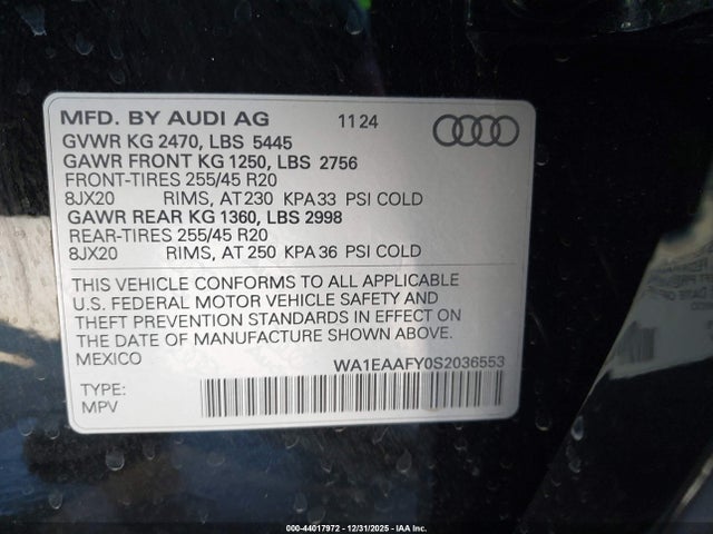 2025 AUDI Q5 WA1EAAFY0S2036553 Photo 8