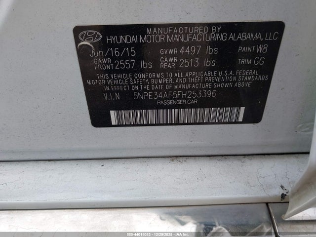 Hyundai Sonata Sport 2015 5NPE34AF5FH253396 Image 9
