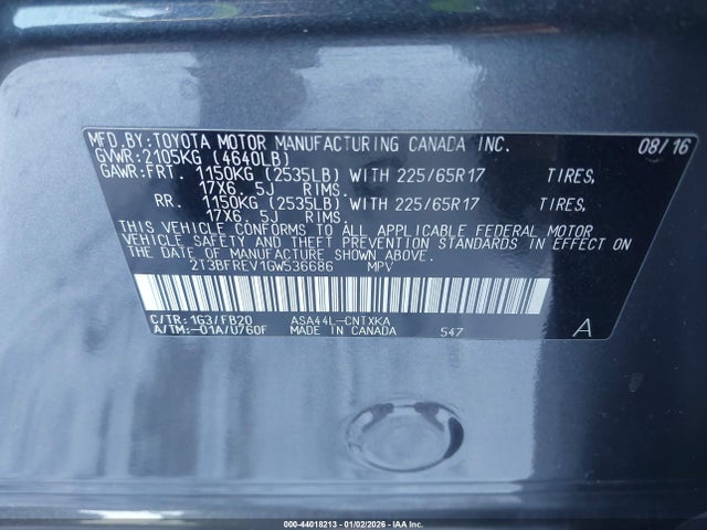 Toyota RAV4 LE 2016 2T3BFREV1GW536686 Image 9