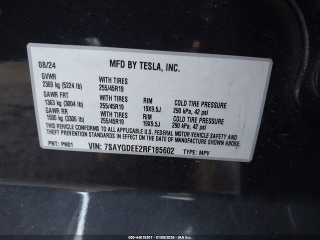 2024 TESLA MODEL Y 7SAYGDEE2RF185602 Photo 8