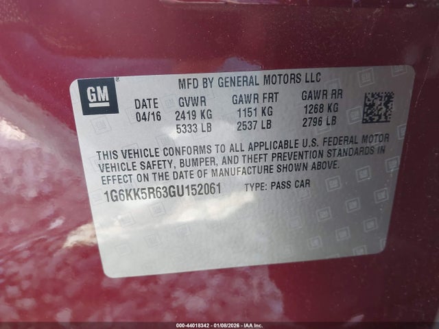 2016 CADILLAC CT6 1G6KK5R63GU152061 Photo 8