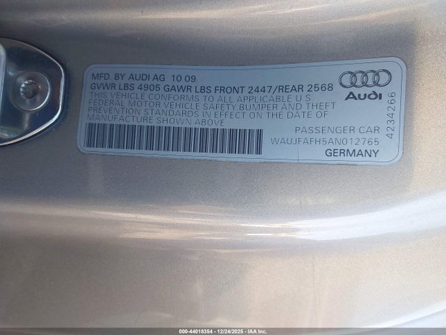 2010 AUDI A5 WAUJFAFH5AN012765 Photo 8