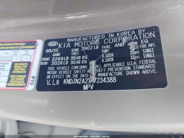 2015 KIA SOUL KNDJN2A21F7234388 Photo 8