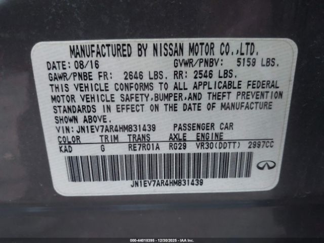 2017 INFINITI Q50 JN1EV7AR4HM831439 Photo 8