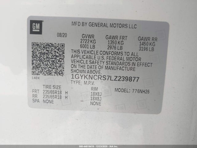 2020 CADILLAC XT5 1GYKNCRS7LZ239877 Photo 8