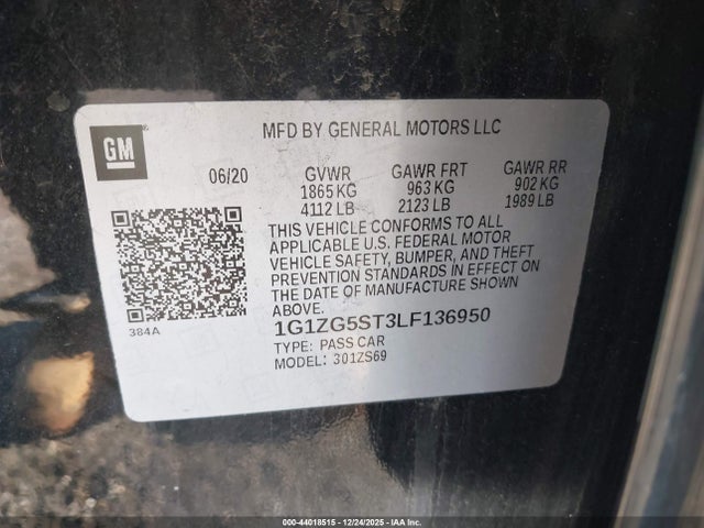 1G1ZG5ST3LF136950 Chevrolet Malibu Fwd Rs