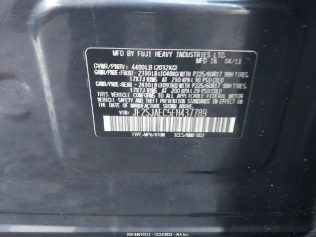 2014 SUBARU FORESTER JF2SJAEC5EH437789 Photo 8