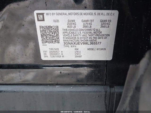 2021 CHEVROLET EQUINOX 3GNAXUEV9ML365577 Photo 8