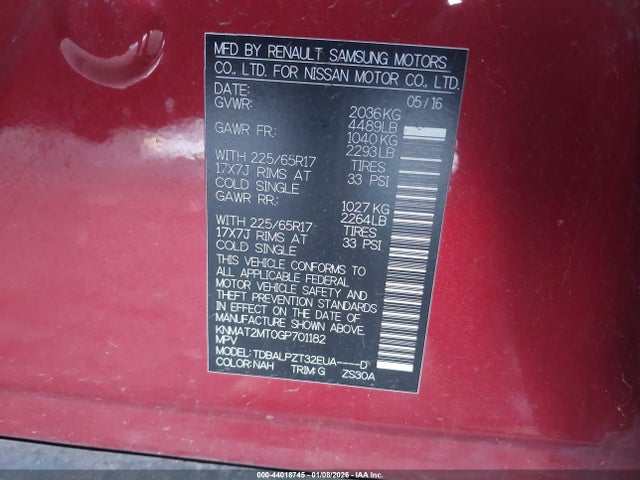 Nissan Rogue 2016 KNMAT2MT0GP701182 Image 9
