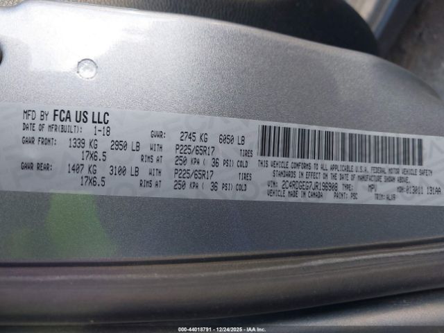 2018 DODGE GRAND CARAVAN 2C4RDGEG7JR196908 Photo 8