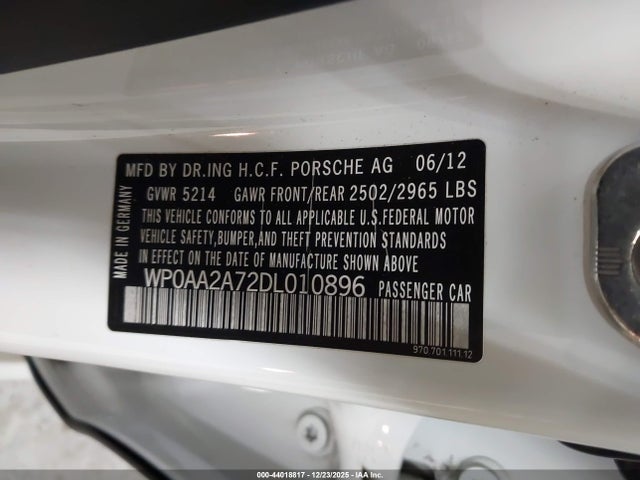 2013 PORSCHE PANAMERA WP0AA2A72DL010896 Photo 8