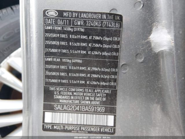 2011 LAND ROVER LR4 SALAG2D41BA591969 Photo 8