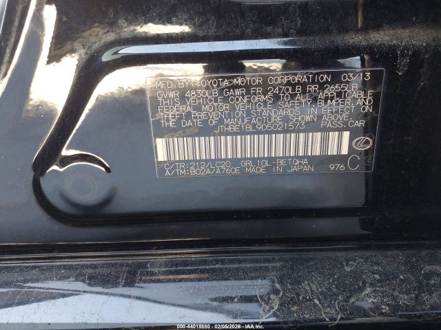 Продажа на аукционе авто 2013 Lexus Gs 350, vin: JTHBE1BL9D5021573, номер лота: 44018880