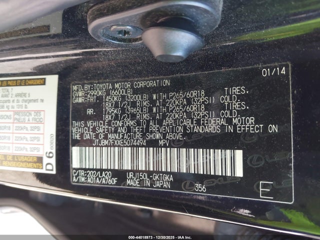 Lexus GX 460 2014 JTJBM7FXXE5074494 Image 9