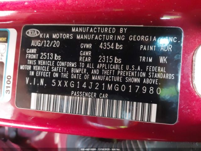 2021 KIA K5 5XXG14J21MG017980 Photo 8