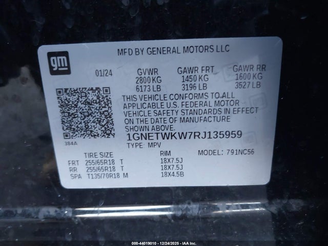 1GNETWKW7RJ135959 Chevrolet Traverse Limited Lt Leather