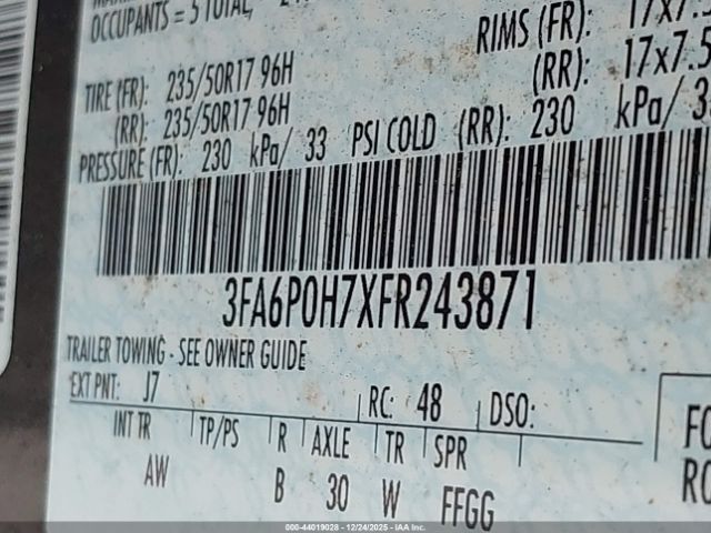 2015 FORD FUSION 3FA6P0H7XFR243871 Photo 8