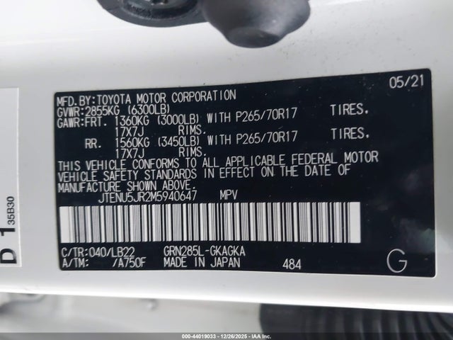 JTENU5JR2M5940647 Toyota 4runner Sr5 Premium