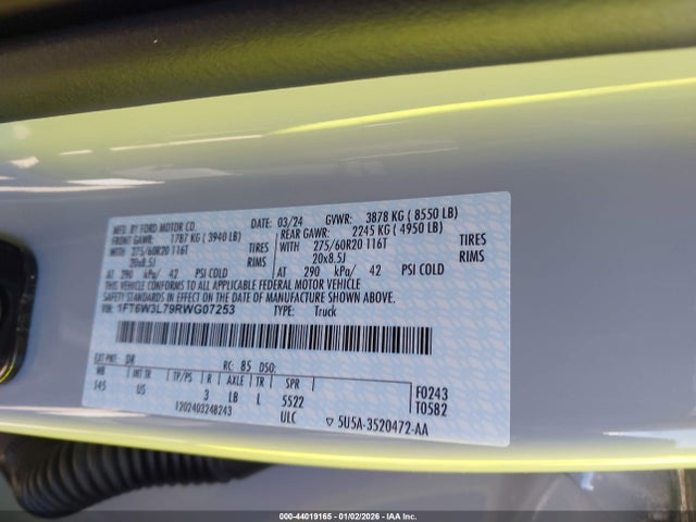 2024 FORD F-150 LIGHTNING 1FT6W3L79RWG07253 Photo 8