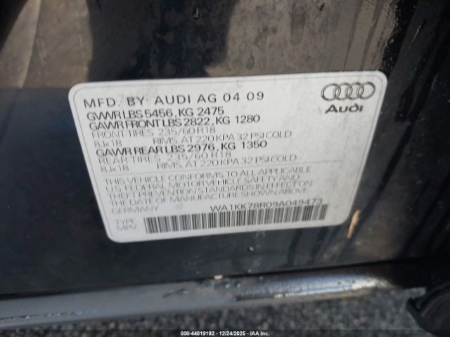 2009 AUDI Q5 WA1KK78R09A049473 Photo 8
