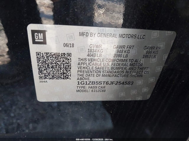 Продаж на аукціоні авто 2018 Chevrolet Malibu 1ls, vin: 1G1ZB5ST6JF254583, номер лоту: 44019208