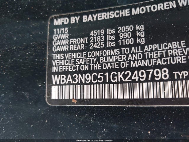 2016 BMW 4 SERIES WBA3N9C51GK249798 Photo 8