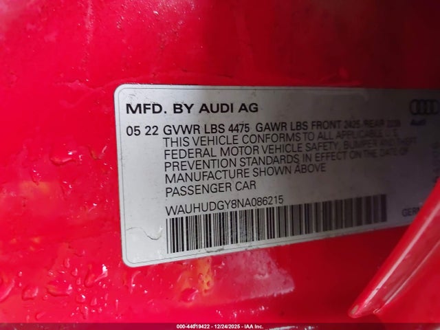 2022 AUDI A3 WAUHUDGY8NA086215 Photo 8