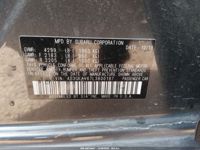 2020 SUBARU IMPREZA 4S3GKAV67L3600187 Photo 8